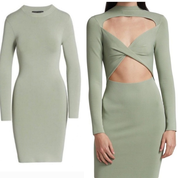 Alice + Olivia Estelle Bodycon Sage Green Sz S - Picture 1 of 6